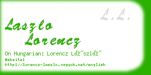 laszlo lorencz business card